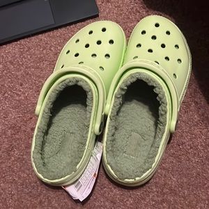 COPY - Green fuzzy crocs